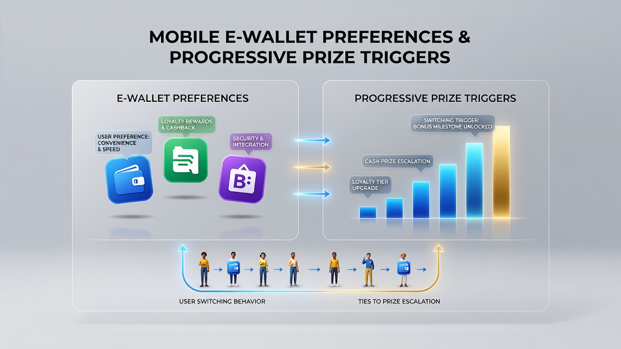 Illustration of progressive jackpot meters linked to e-wallet transactions across mobile slot, sports, and poker interfaces